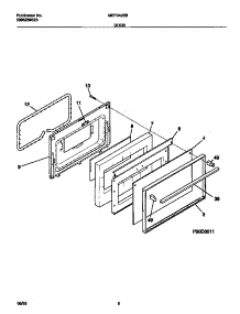 05 - Door parts for Frigidaire Range MEF342BBWB from AppliancePartsPros.com