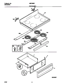 04 - Top / Drawer parts for Frigidaire Range MEF356BFDA from AppliancePartsPros.com