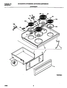 04 - Top / Drawer parts for Frigidaire Range MEF355BGDB from AppliancePartsPros.com