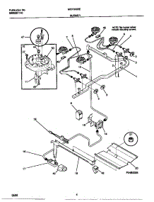 03 - Burner parts for Frigidaire Range MGF333BEWC from AppliancePartsPros.com