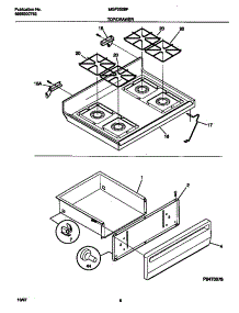 05 - Top / Drawer parts for Frigidaire Range MGF352BFDB from AppliancePartsPros.com