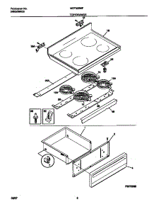 04 - Top / Drawer parts for Frigidaire Range MEF326WFSA from AppliancePartsPros.com