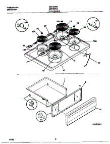 04 - Top / Drawer parts for Frigidaire Range MEF352BEDB from AppliancePartsPros.com