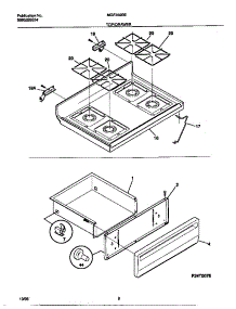 05 - Top / Drawer parts for Frigidaire Range MGF352BEDC from AppliancePartsPros.com