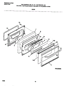 06 - Door parts for Frigidaire Range MGF354BGWB from AppliancePartsPros.com