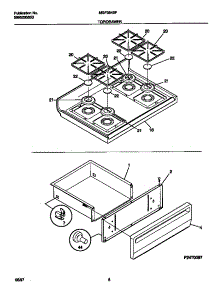 05 - Top / Drawer parts for Frigidaire Range MGF354BFWA from AppliancePartsPros.com