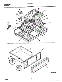 06 - Top / Drawer parts for Frigidaire Range MGF354SEWB from AppliancePartsPros.com