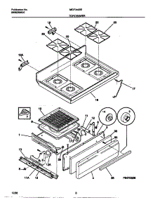 05 - Top / Drawer parts for Frigidaire Range MGF345BEWB from AppliancePartsPros.com
