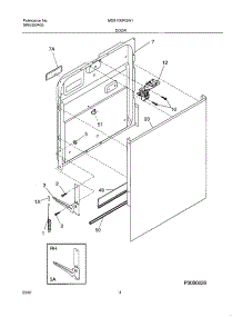 05 - Door parts for Frigidaire Dishwasher MDB100RGW1 from AppliancePartsPros.com