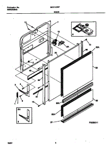 03 - Door parts for Frigidaire Dishwasher MDB120RFM2 from AppliancePartsPros.com