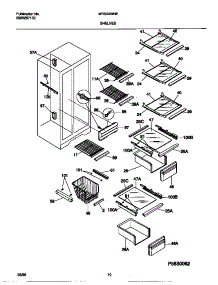 05 - Shelves parts for Frigidaire Refrigerator MRS22WNEW1 from AppliancePartsPros.com