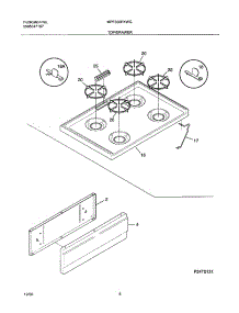 05 - Top / Drawer parts for Frigidaire Range MPF300PXWG from AppliancePartsPros.com