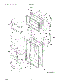 03 - Doors parts for Frigidaire Refrigerator BRT18HP7GW0 from AppliancePartsPros.com