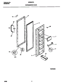 03 - Refrigerator Door parts for Frigidaire Refrigerator MRS20HRAD4 from AppliancePartsPros.com
