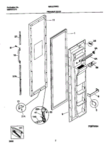 02 - Frz Door parts for Frigidaire Refrigerator MRS22WNGW4 from AppliancePartsPros.com