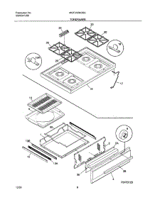 03 - Top / Drawer parts for Frigidaire Range MGF316WGSG from AppliancePartsPros.com