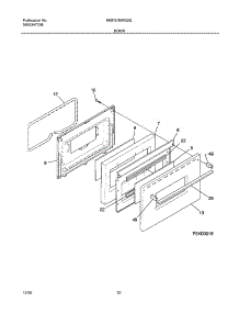 11 - Door parts for Frigidaire Range MGF316WGSG from AppliancePartsPros.com