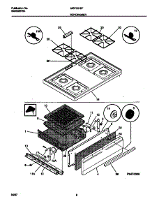 05 - Top / Drawer parts for Frigidaire Range MGF331BFWA from AppliancePartsPros.com