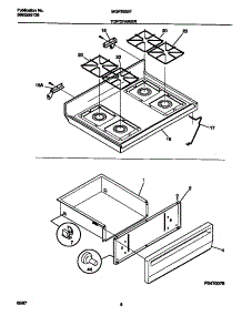 05 - Top / Drawer parts for Frigidaire Range MGF352BFWA from AppliancePartsPros.com