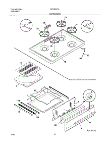 11 - Top / Drawer parts for Frigidaire Range MPF303PGWG from AppliancePartsPros.com