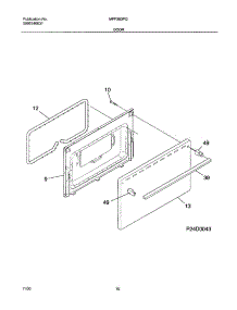 05 - Door parts for Frigidaire Range MPF303PGWG from AppliancePartsPros.com
