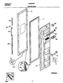 02 - Freezer Door parts for Frigidaire Refrigerator MRS22WNGW7 from AppliancePartsPros.com
