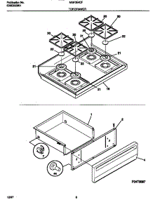 05 - Top / Drawer parts for Frigidaire Range MGF354CFSC from AppliancePartsPros.com