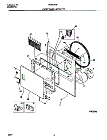 03 - Front Panel / Lint Filter parts for Frigidaire Dryer MDE436REW1 from AppliancePartsPros.com
