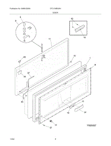 03 - Door parts for Frigidaire Freezer CFC13M5AW4 from AppliancePartsPros.com