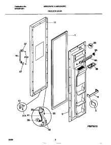 02 - Freezer Door parts for Frigidaire Refrigerator MRS24WRCW2 from AppliancePartsPros.com