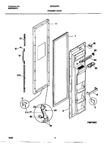 02 - Freezer Door parts for Frigidaire Refrigerator MRS26WIEW1 from AppliancePartsPros.com