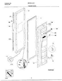 02 - Freezer Door parts for Frigidaire Refrigerator MRS26LGJC2 from AppliancePartsPros.com