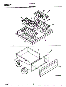 05 - Top / Drawer parts for Frigidaire Range MGF355BEWD from AppliancePartsPros.com