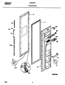 02 - Freezer Door parts for Frigidaire Refrigerator MRS20WRFW0 from AppliancePartsPros.com