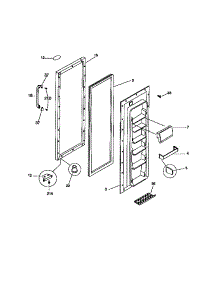 03 - Refrigerator Door parts for Frigidaire Refrigerator MRS22HNCD0 from AppliancePartsPros.com