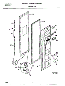 02 - Freezer Door parts for Frigidaire Refrigerator MRS26WRED1 from AppliancePartsPros.com