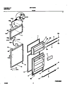02 - Door parts for Frigidaire Refrigerator MRT16DRGD4 from AppliancePartsPros.com