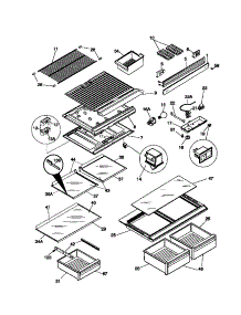 04 - Shelves / Controls parts for Frigidaire Refrigerator MRT16RNCW0 from AppliancePartsPros.com