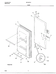 02 - Door parts for Frigidaire Freezer MFU20F3GW8 from AppliancePartsPros.com