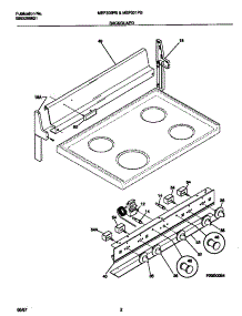 02 - Backguard parts for Frigidaire Range MEF301PBWK from AppliancePartsPros.com