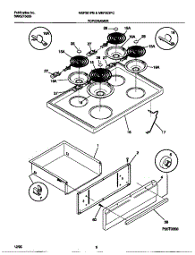 05 - Top / Drawer parts for Frigidaire Range MEF301PBWF from AppliancePartsPros.com