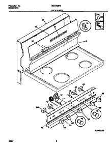 02 - Backguard parts for Frigidaire Range MEF302PBDJ from AppliancePartsPros.com