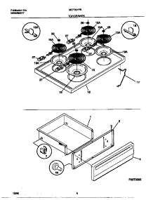 04 - Top / Drawer parts for Frigidaire Range MEF301PBWH from AppliancePartsPros.com