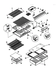 04 - Shelves / Controls parts for Frigidaire Refrigerator MRT18GRCW1 from AppliancePartsPros.com