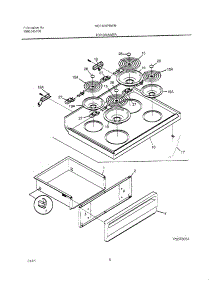07 - Top / Drawer parts for Frigidaire Range MEF305PBWM from AppliancePartsPros.com