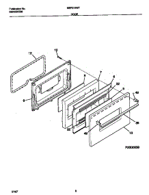 05 - Door parts for Frigidaire Range MEF316WFSB from AppliancePartsPros.com