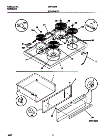 04 - Top / Drawer parts for Frigidaire Range MEF342BBDB from AppliancePartsPros.com