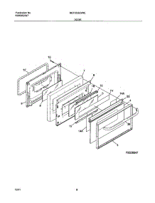 09 - Door parts for Frigidaire Range MEF352BGWE from AppliancePartsPros.com