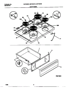 04 - Top / Drawer parts for Frigidaire Range MEF352BEDC from AppliancePartsPros.com