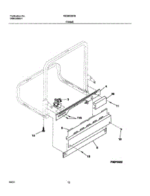 11 - Frame parts for White Westinghouse Dishwasher WDB635RBQ0 from AppliancePartsPros.com